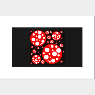 red and white polka dot design Posters and Art